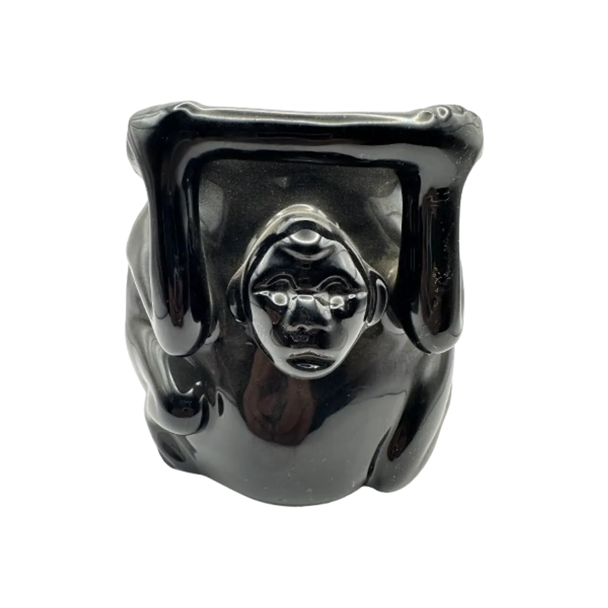 Vasija Mono de Obsidiana